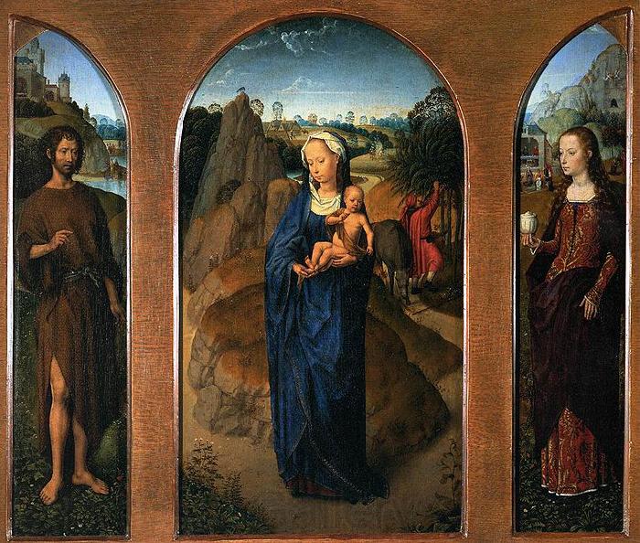 Hans Memling Triptych of the Rest on the Flight into Egypt. Spain oil painting art